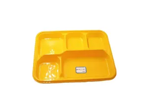 5 Compartment PP Free Reusable Meal Prep Containers Plastic Food Storage Trays with Airtight Lids 5 Portion Lunch Box