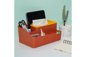 Creative Multi-Functional Plastic Storage Box with Remote Control for Home Hotel Car Paper Compartment Tissues Desktop Organizer