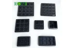 Custom 24 Compartment Black PS Plastic Blister Container for Chocolate Insert Tray
