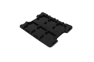 Customized Blister Plastic Insert Black ESD Plastic Grid Tray Multi-Cavity Storage Tray for Electronic Components