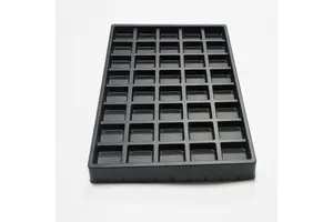 Custom Disposable Blister 40 Compartment Black Plastic 0.7mm PS Trays for Cookie Chocolate Box Luxury Packaging