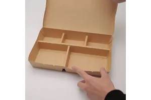 Compartment Paper Container Box Custom Printed Logo and Shaped Disposable Take Out Fast Food Salad Sandwich 1 2 3 4 5 Paperboard