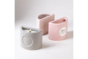 YUANWANG Bougie Nordic Candle Jar Semicircle Ceramic Candles Container Jars for Making Candles Wedding Home Decor