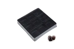 Square Shape Blister Plastic Black Chocolate Tray With Lid