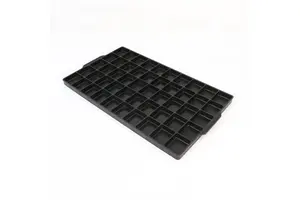 QXR Emebiol Q-TK50 465*261*20mm Black Plastic Bowl 50 Grids Big ESD Watch Tray