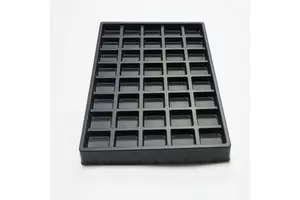 Chocolate Blister Packaging Tray Custom Thermoformed Plastic Black 40 Holes PET Custom Size Accepted Eco-friendly