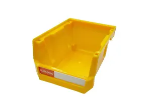 Leadloong V1 Yellow Foldable Plastic Container 13.5x10.5x7.6cm/5x4x3inch Hanging Stacking Workshop Workroom Containers
